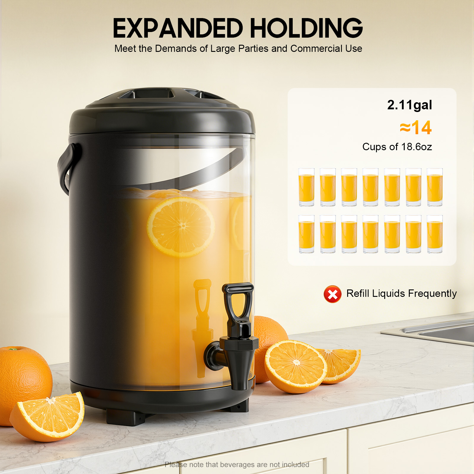 Cold Drink Dispenser - وعاء حراري سعة 10 لتر بدون