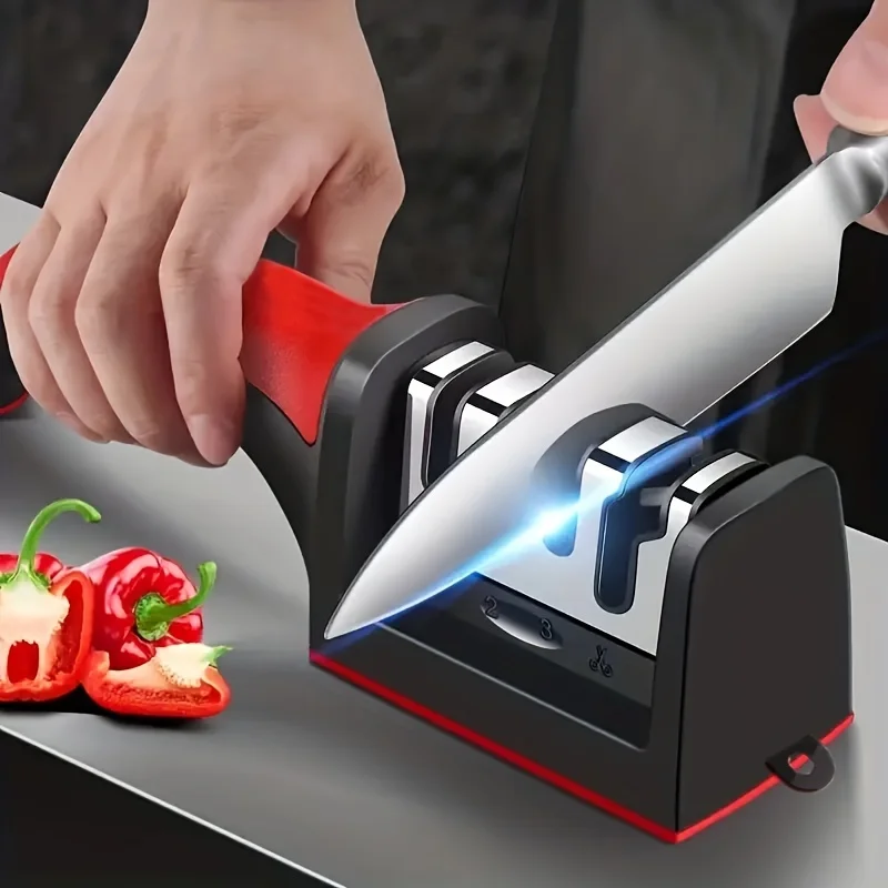 Commercial Kitchen Knives - مبراة سكاكين ومقصات فاخرة بـ 4